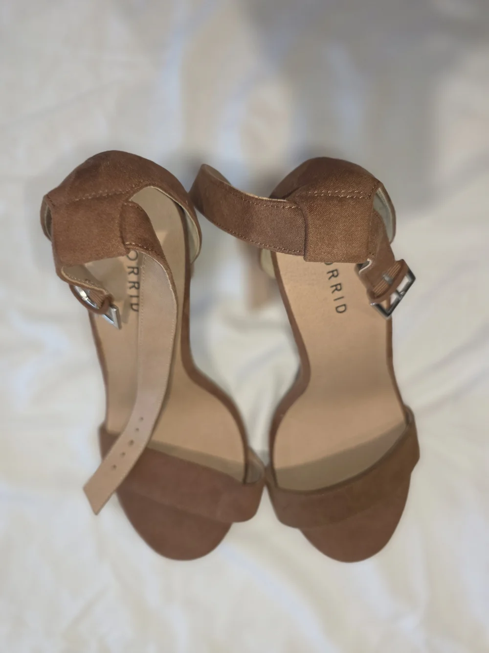 Torrid Brown Suede Block Heel Sandals